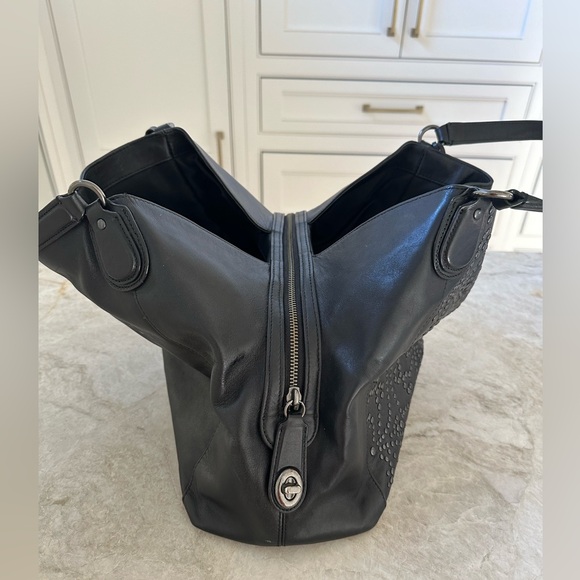 Coach Edie Studded Leather Shoulder Bag - Picture 4 of 12